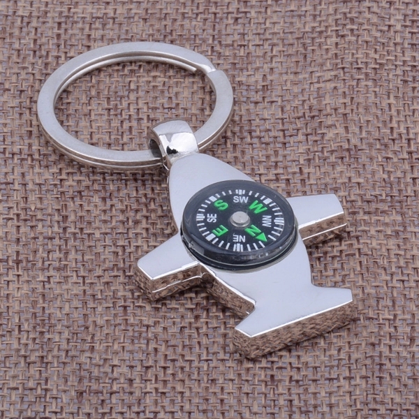 Plane Shaped Bottle Opener Compass Key Chain - Plane Shaped Bottle Opener Compass Key Chain - Image 3 of 3