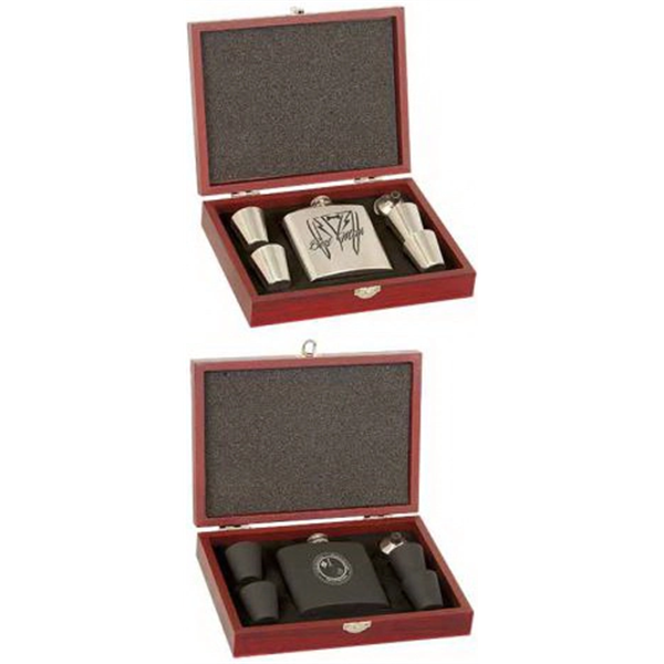 Rosewood Flask, Cup & Funnel Set - Rosewood Flask, Cup & Funnel Set - Image 0 of 3