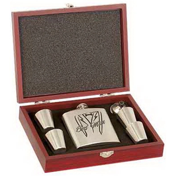 Rosewood Flask, Cup & Funnel Set - Rosewood Flask, Cup & Funnel Set - Image 2 of 3