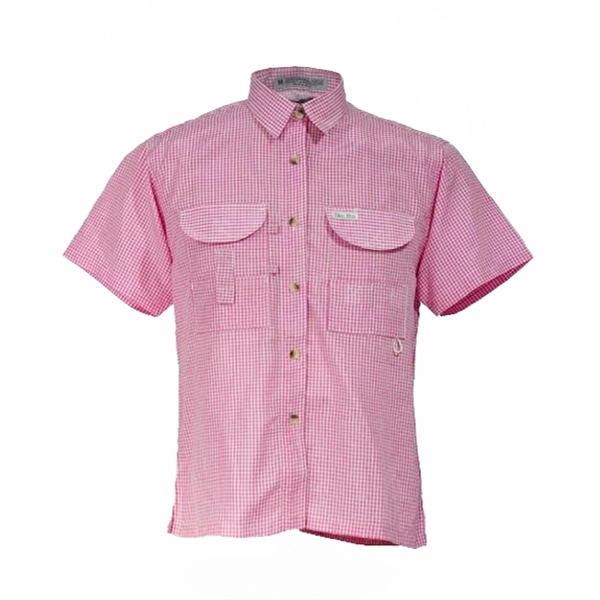 Ladies Gingham Fishing Shirt Short Sleeves - Ladies Gingham Fishing Shirt Short Sleeves - Image 0 of 0