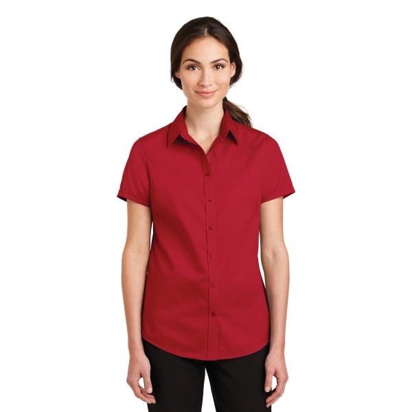 Port Authority Women's Short Sleeve SuperPro Twill Shirt. - Port Authority Women's Short Sleeve SuperPro Twill Shirt. - Image 4 of 45