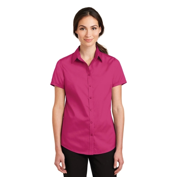 Port Authority Women's Short Sleeve SuperPro Twill Shirt. - Port Authority Women's Short Sleeve SuperPro Twill Shirt. - Image 5 of 45