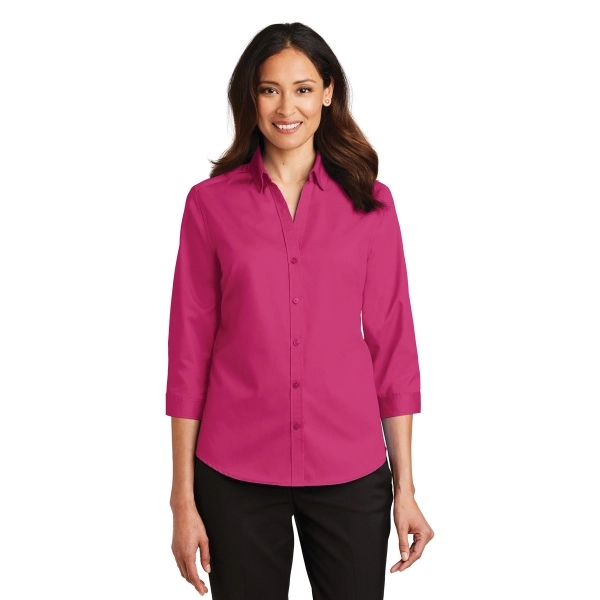 Port Authority Women's 3/4-Sleeve SuperPro Twill Shirt. - Port Authority Women's 3/4-Sleeve SuperPro Twill Shirt. - Image 5 of 45