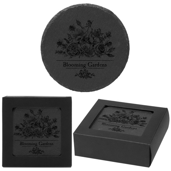 Round Slate Coaster Set - Round Slate Coaster Set - Image 0 of 0
