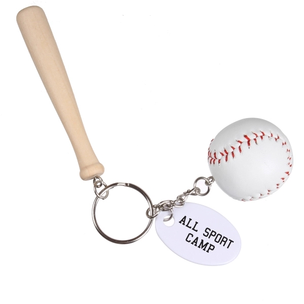 Baseball & Bat Keychain Plum Grove