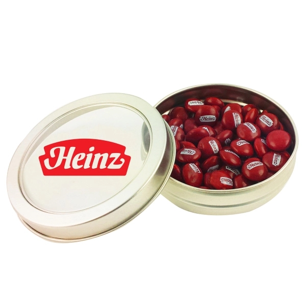 Top View Tin with Chocolate Buttons - Imprinted