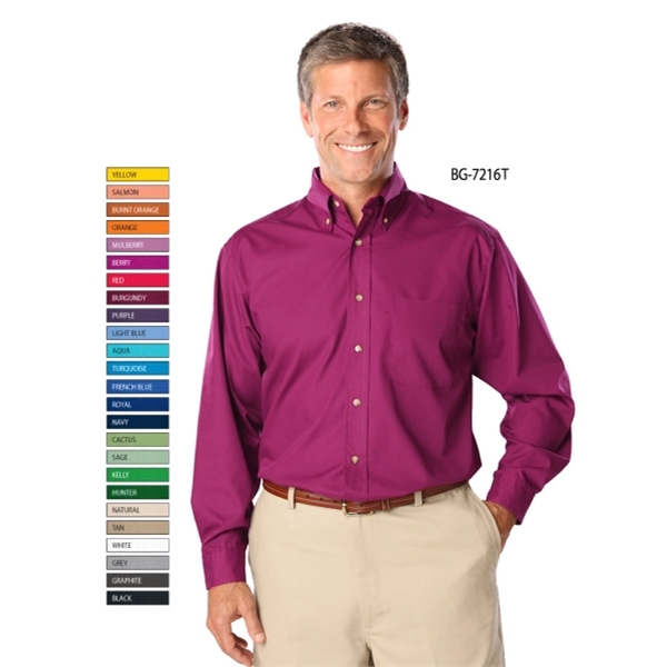 Men's L/S Superblend™ Shirt with Bone Buttons - Men's L/S Superblend™ Shirt with Bone Buttons - Image 27 of 27