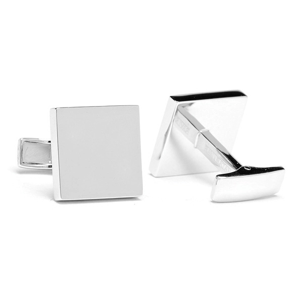 Sterling Silver Infinity Edge Square Engravable Cufflinks - Sterling Silver Infinity Edge Square Engravable Cufflinks - Image 3 of 6