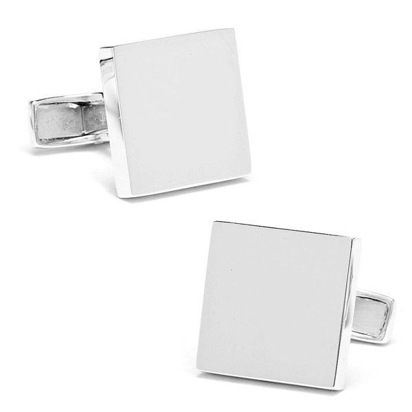 Sterling Silver Infinity Edge Square Engravable Cufflinks - Sterling Silver Infinity Edge Square Engravable Cufflinks - Image 0 of 6