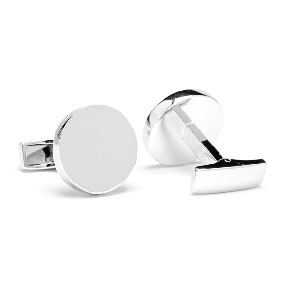 Sterling Silver Infinity Edge Round Cufflinks - Sterling Silver Infinity Edge Round Cufflinks - Image 2 of 5