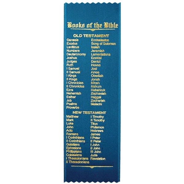 2-1/2" x 8" Stock Bookmark Ribbons - Books of the Bible - 2-1/2" x 8" Stock Bookmark Ribbons - Books of the Bible - Image 0 of 0