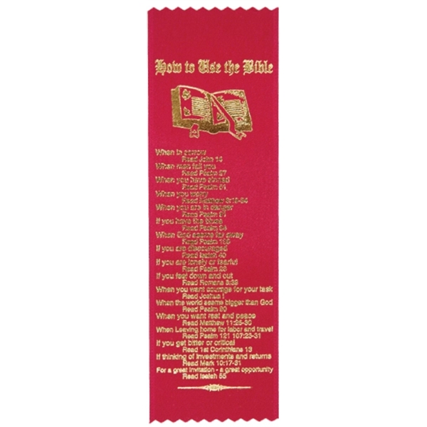 2-1/2" x 8" Stock Bookmark Ribbons - How to use the Bible - 2-1/2" x 8" Stock Bookmark Ribbons - How to use the Bible - Image 0 of 0