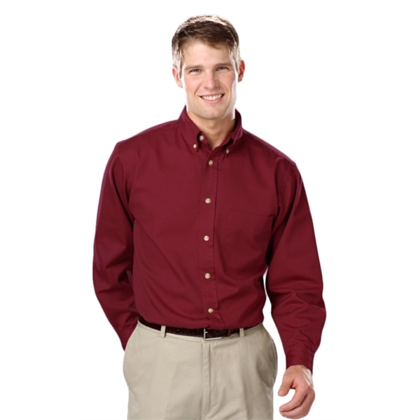 Men's L/S Fine Line Cotton Twill Shirt - Men's L/S Fine Line Cotton Twill Shirt - Image 3 of 25