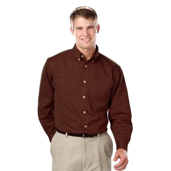Men's L/S Fine Line Cotton Twill Shirt - Men's L/S Fine Line Cotton Twill Shirt - Image 4 of 25