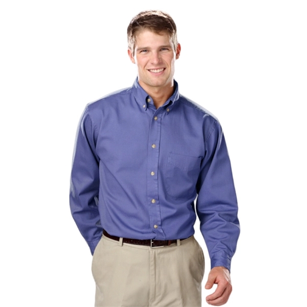 Men's L/S Fine Line Cotton Twill Shirt - Men's L/S Fine Line Cotton Twill Shirt - Image 5 of 25