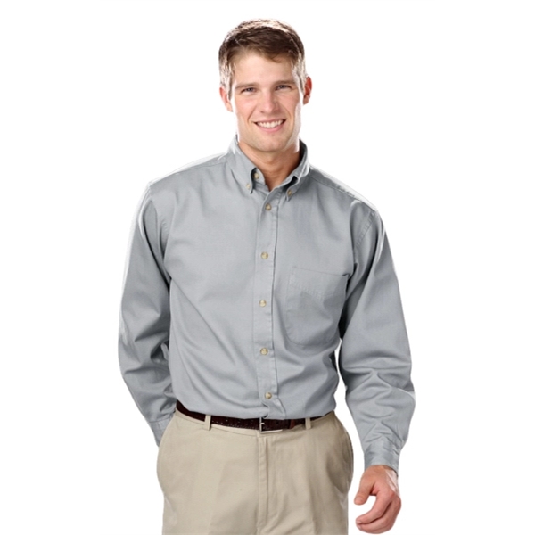 Men's L/S Fine Line Cotton Twill Shirt - Men's L/S Fine Line Cotton Twill Shirt - Image 6 of 25