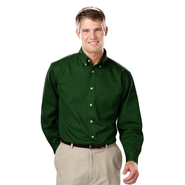 Men's L/S Fine Line Cotton Twill Shirt - Men's L/S Fine Line Cotton Twill Shirt - Image 8 of 25