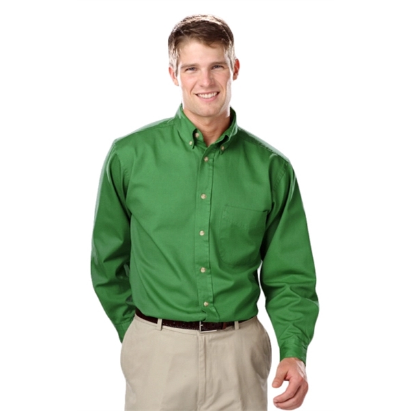 Men's L/S Fine Line Cotton Twill Shirt - Men's L/S Fine Line Cotton Twill Shirt - Image 9 of 25