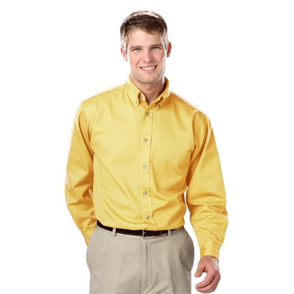 Men's L/S Fine Line Cotton Twill Shirt - Men's L/S Fine Line Cotton Twill Shirt - Image 11 of 25