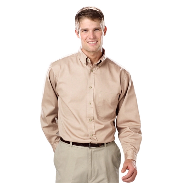 Men's L/S Fine Line Cotton Twill Shirt - Men's L/S Fine Line Cotton Twill Shirt - Image 12 of 25