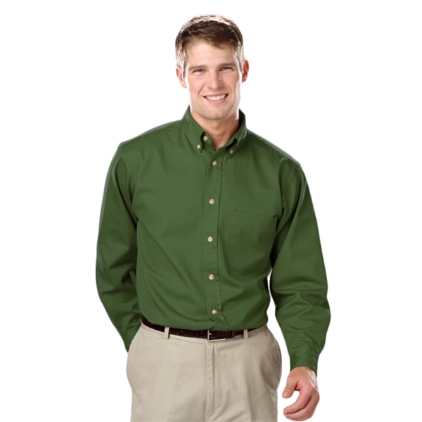 Men's L/S Fine Line Cotton Twill Shirt - Men's L/S Fine Line Cotton Twill Shirt - Image 14 of 25