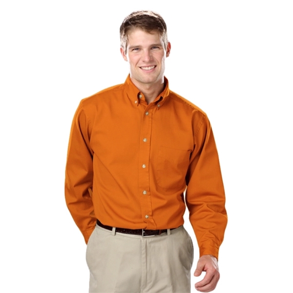 Men's L/S Fine Line Cotton Twill Shirt - Men's L/S Fine Line Cotton Twill Shirt - Image 15 of 25