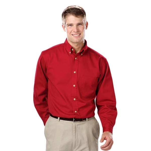 Men's L/S Fine Line Cotton Twill Shirt - Men's L/S Fine Line Cotton Twill Shirt - Image 17 of 25