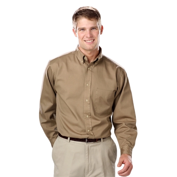 Men's L/S Fine Line Cotton Twill Shirt - Men's L/S Fine Line Cotton Twill Shirt - Image 20 of 25
