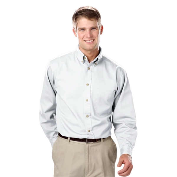 Men's L/S Fine Line Cotton Twill Shirt - Men's L/S Fine Line Cotton Twill Shirt - Image 23 of 25