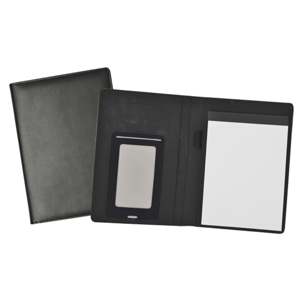 A5 Leatherette Padfolio with smartphone sleeve