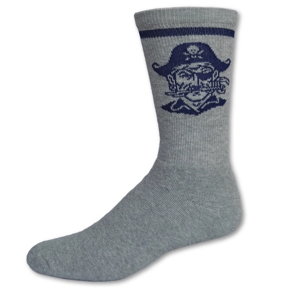 Made in the USA Full Cushion Crew Socks with Knit-In Logo - Made in the USA Full Cushion Crew Socks with Knit-In Logo - Image 0 of 1