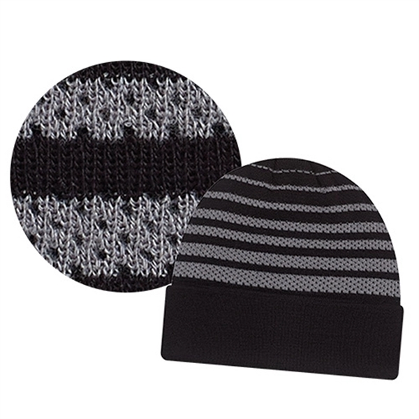 Acrylic, Cuff Toque, Mesh Stripe Rib knit - Acrylic, Cuff Toque, Mesh Stripe Rib knit - Image 4 of 8