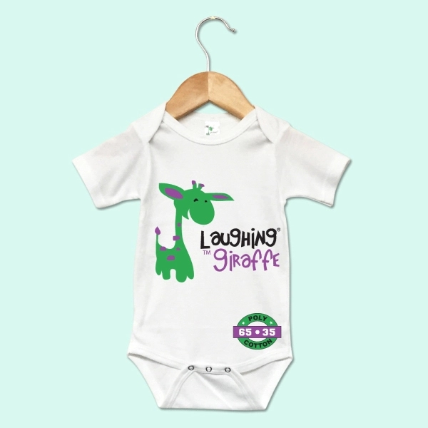 Baby Short Sleeve Bodysuit White - Laughing Giraffe® - Baby Short Sleeve Bodysuit White - Laughing Giraffe® - Image 1 of 1