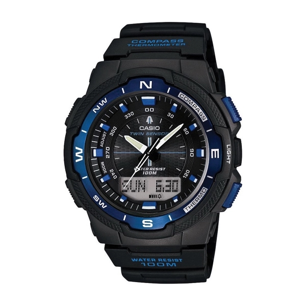 Casio Twin Sensor Multi-Function Watch Black Resin Band - Casio Twin Sensor Multi-Function Watch Black Resin Band - Image 0 of 0