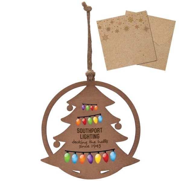 Wood Holiday Christmas Tree Ornament - Wood Holiday Christmas Tree Ornament - Image 1 of 4