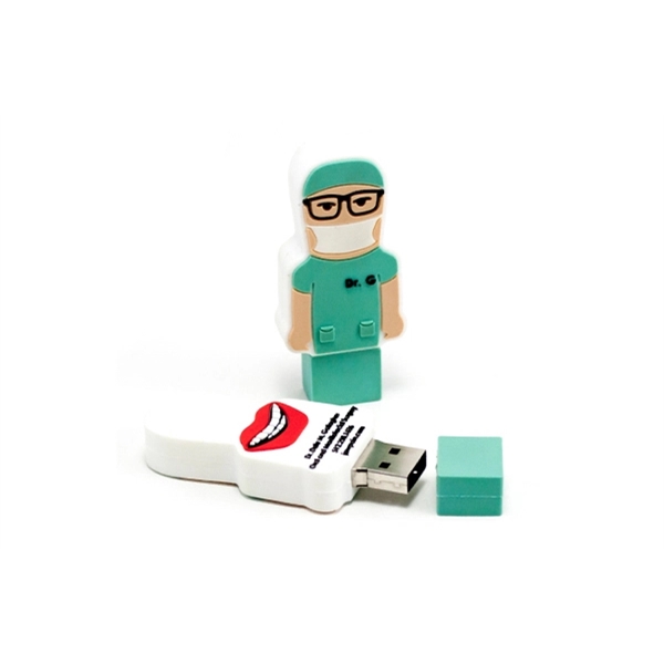 Custom 2D PVC USB Flash Drive - Doctor Shaped - Custom 2D PVC USB Flash Drive - Doctor Shaped - Image 1 of 1