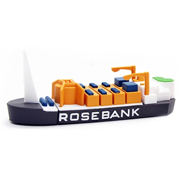 Custom 3D PVC USB Flash Drive - Cargo Ship Shaped - Custom 3D PVC USB Flash Drive - Cargo Ship Shaped - Image 3 of 3