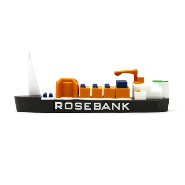 Custom 3D PVC USB Flash Drive - Cargo Ship Shaped - Custom 3D PVC USB Flash Drive - Cargo Ship Shaped - Image 2 of 3