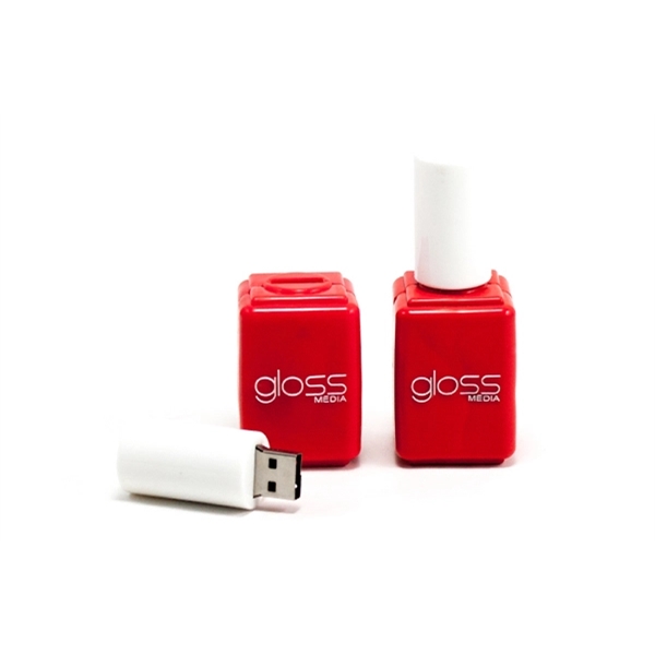 Custom 3D PVC USB Flash Drive - Red Nail Polish Shaped - Custom 3D PVC USB Flash Drive - Red Nail Polish Shaped - Image 0 of 1