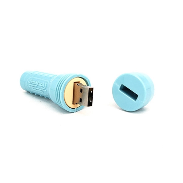 Custom 3D PVC USB Flash Drive - Flashlight Shaped - Custom 3D PVC USB Flash Drive - Flashlight Shaped - Image 3 of 3