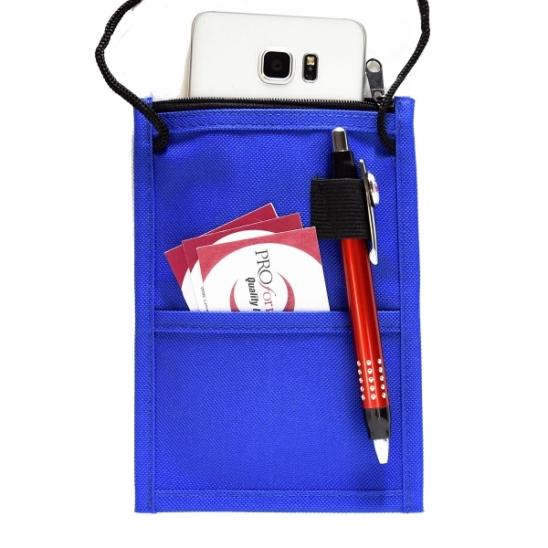 Red Event Pouch w/ top zipper and adjustable cord - Red Event Pouch w/ top zipper and adjustable cord - Image 2 of 2