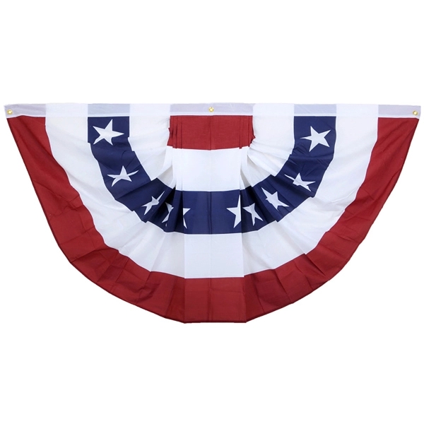 4' x 8' Nylon Printed Stars and 5-Striped Pleated Fan - 4' x 8' Nylon Printed Stars and 5-Striped Pleated Fan - Image 0 of 0