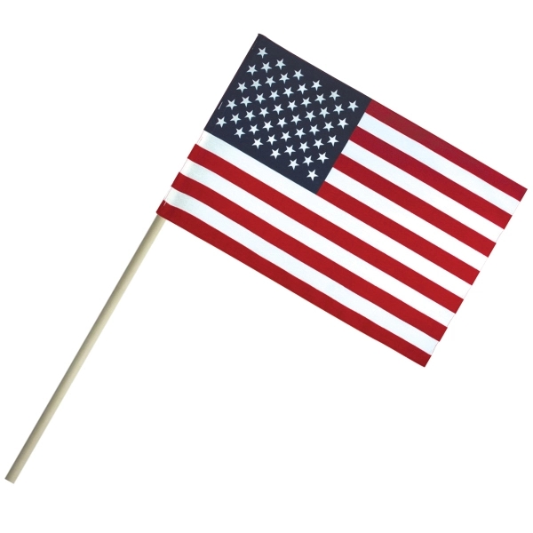 4'' X 6" Economy Cotton U.S. Stick Flag On 10" Dowel - 4'' X 6" Economy Cotton U.S. Stick Flag On 10" Dowel - Image 0 of 0