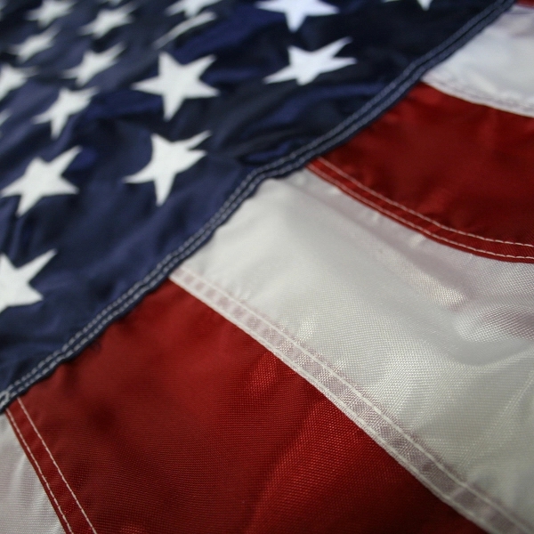 30' x 50' U.S. Nylon Flag with Rope and Thimble - 30' x 50' U.S. Nylon Flag with Rope and Thimble - Image 1 of 4