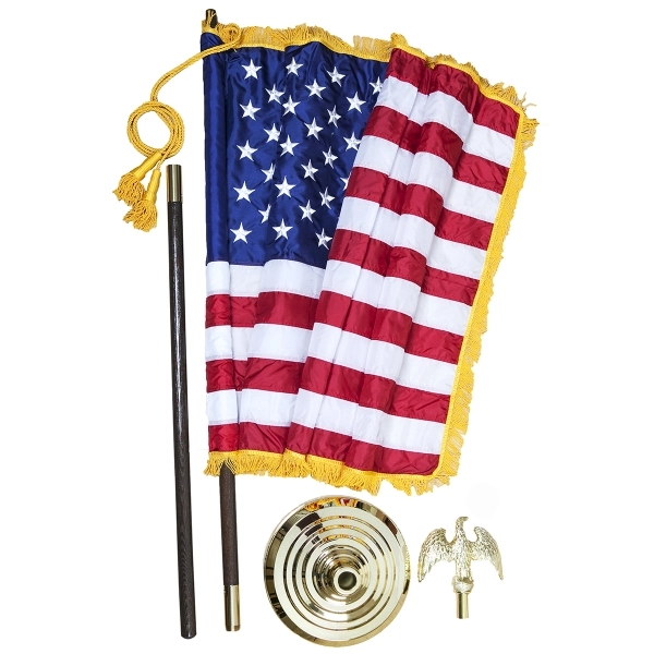7' US Indoor Parade Set with 3' x 5' Nylon Flag - 7' US Indoor Parade Set with 3' x 5' Nylon Flag - Image 1 of 2
