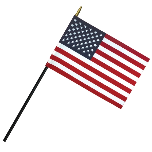 4"x 6" Deluxe Polyester U.S. Stick Flag on a 3/16" Dowel - 4"x 6" Deluxe Polyester U.S. Stick Flag on a 3/16" Dowel - Image 0 of 0