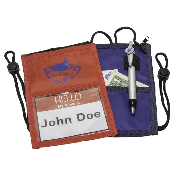Red Event Pouch w/ top zipper and adjustable cord - Red Event Pouch w/ top zipper and adjustable cord - Image 1 of 2