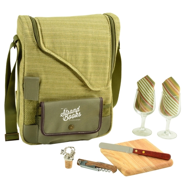 Deluxe Wine & Cheese Picnic Set with Real Glass - Deluxe Wine & Cheese Picnic Set with Real Glass - Image 9 of 14