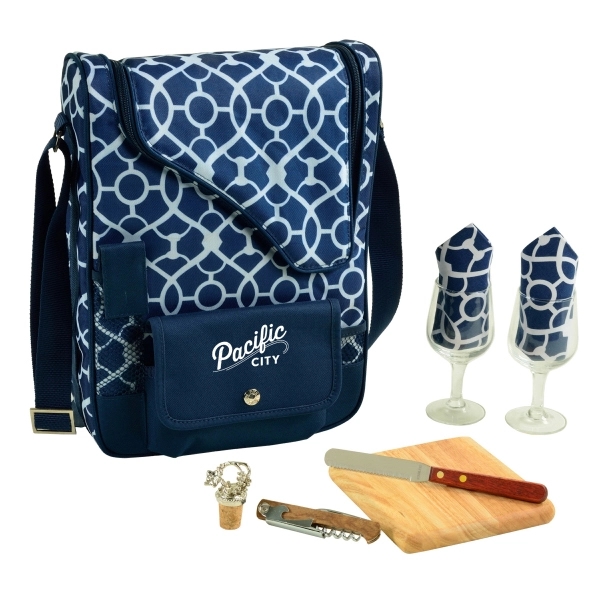 Deluxe Wine & Cheese Picnic Set with Real Glass - Deluxe Wine & Cheese Picnic Set with Real Glass - Image 7 of 14