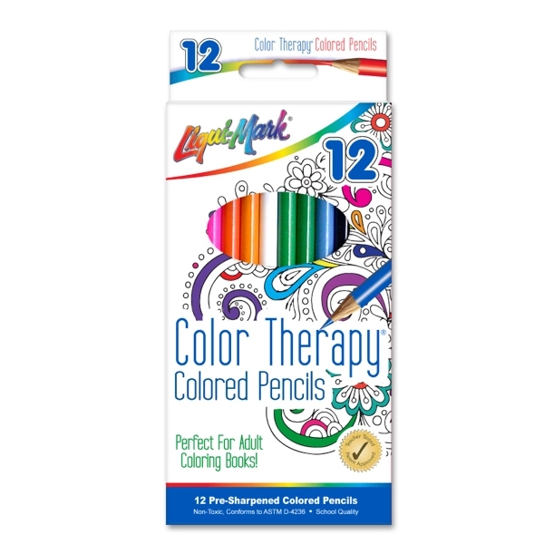 12 Pack Color Therapy  Colored Pencils 7" Pre-Sharpened